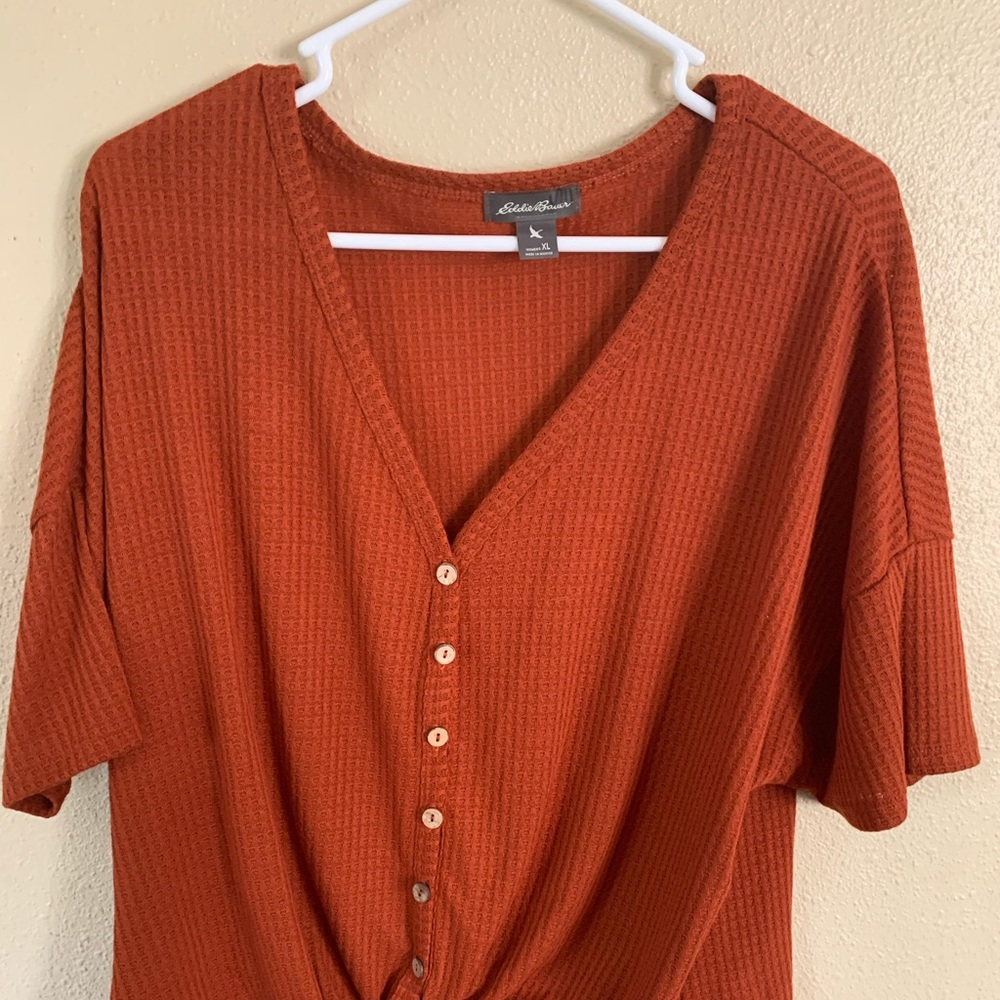 Eddie Bauer  tie crop top